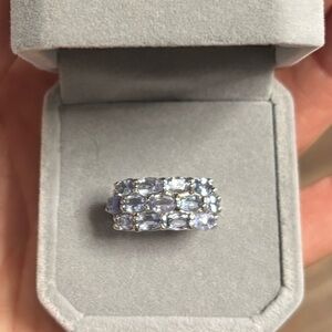 Elegant Natural Tanzanite oval 5x3mm in 925 Sterling Silver Ring Size 7